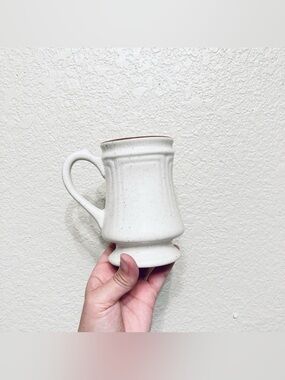 Syracuse China Brown Speckled Pedestal Stoneware Collectible Coffee Tea Mug